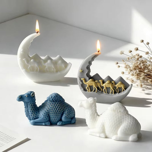 3D Sitting Camel Silicone Mold - Desert Animal Mold for Candle, Soap & Resin Art