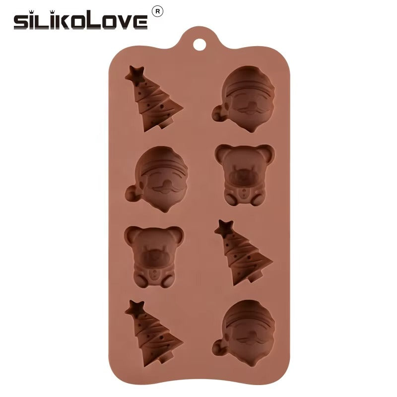 3d Design Bear ,Santa Claus ,Christmas Tree Shape Chocolate Candy Mold for Children DIY Making