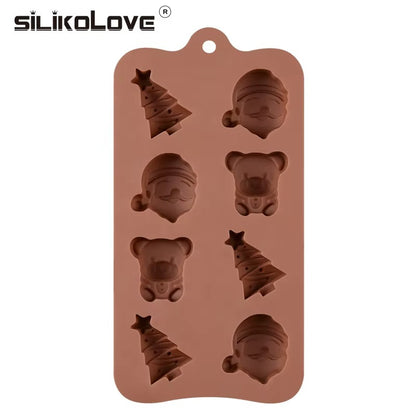3d Design Bear ,Santa Claus ,Christmas Tree Shape Chocolate Candy Mold for Children DIY Making