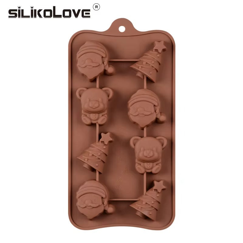 3d Design Bear ,Santa Claus ,Christmas Tree Shape Chocolate Candy Mold for Children DIY Making