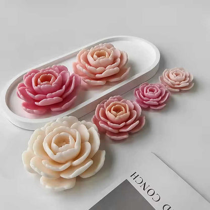 Camellia aromatherapy candle silicone mold flower mold plaster resin ornament crystal drip diy