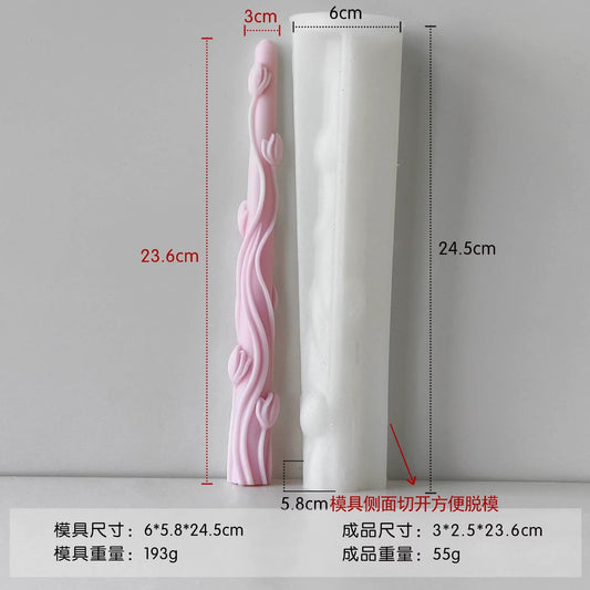 Tulip Candle Stick Mold 5133 — Flower Taper Candle Mold | Bloom Creations India