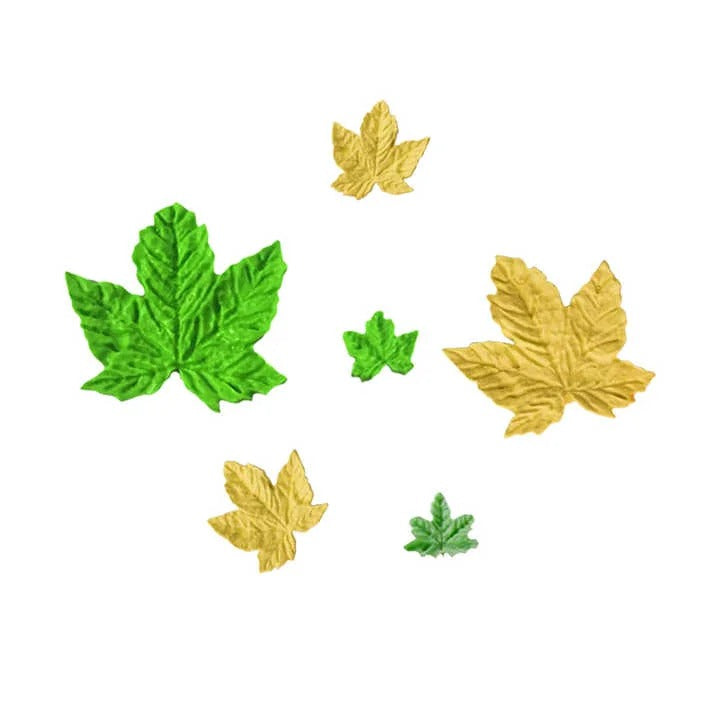 Silicone Leaves Fondant Molds 3D Mini Maple Leaf Rose Shaped DIY Cake Decoration Molds