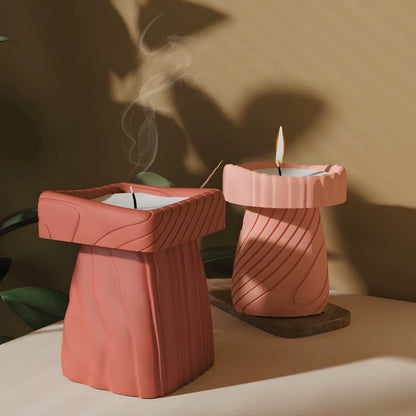 Striped Lines Texture Candle Holder Mould