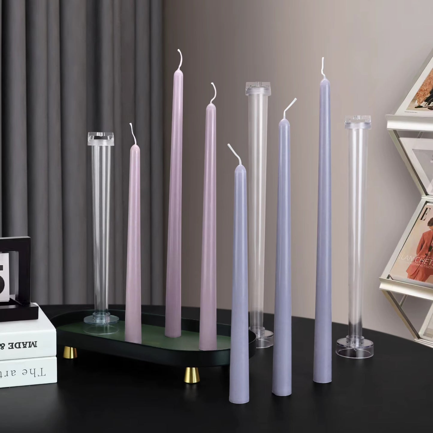 Reusable Taper Candle Making Mould – Clear Plastic Pillar Mold for DIY Candle Crafting