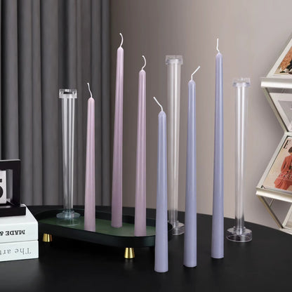 Reusable Taper Candle Making Mould – Clear Plastic Pillar Mold for DIY Candle Crafting