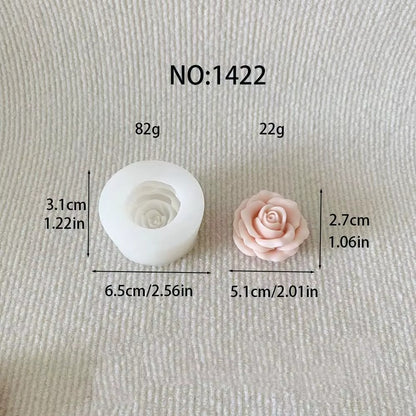 3D Rose Flower Silicone Mold 5cm — finished candle | Bloom Creations India