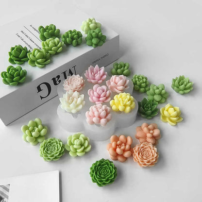 Succulent moulds crystal dripping plaster decorations abrasive diy succulent aromatherapy candles silicone moulds