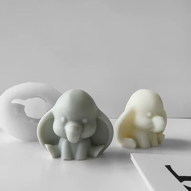 Bloom Creations Baby Elephant Silicone Mold for DIY Crafting, Reusable Flexible Non-Stick Resin Soap Candle Chocolate Making, Grey Animal Figure Mould for Home Decor Projects