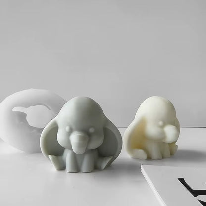 Bloom Creations Baby Elephant Silicone Mold for DIY Crafting, Reusable Flexible Non-Stick Resin Soap Candle Chocolate Making, Grey Animal Figure Mould for Home Decor Projects