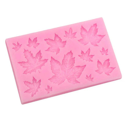 Silicone Leaves Fondant Molds 3D Mini Maple Leaf Rose Shaped DIY Cake Decoration Molds