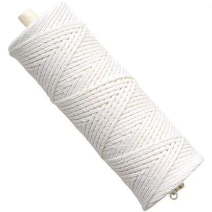 Pure White Cotton Candle Wick Roll - Heavy-Duty Braided Thread Spool for Candle Making