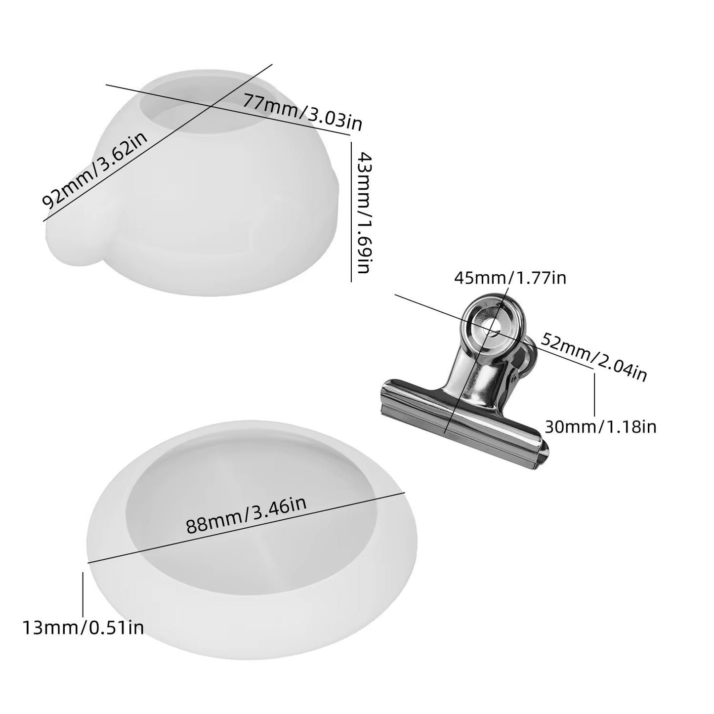 Tea Cup & Saucer Candle Silicone Mould – Heart Detail with Metal Clamp