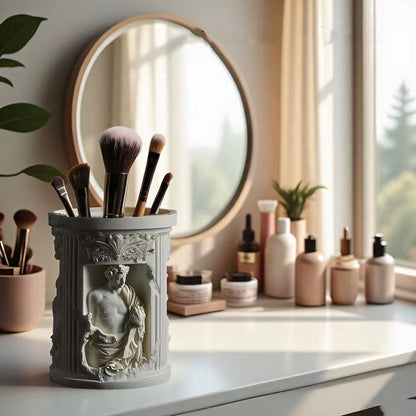 Greek Column Silicone Mold | 9cm Roman Statue Bas-Relief Candle Wax Planter Brush Holder