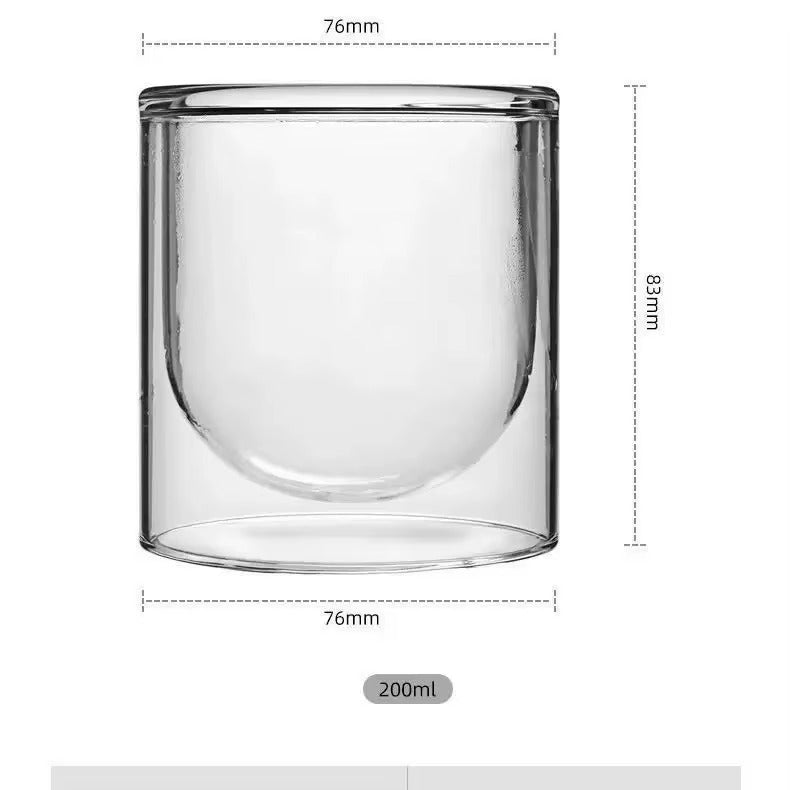 Double Wall Glass Candle Jar 200ml — size reference | Bloom Creations India