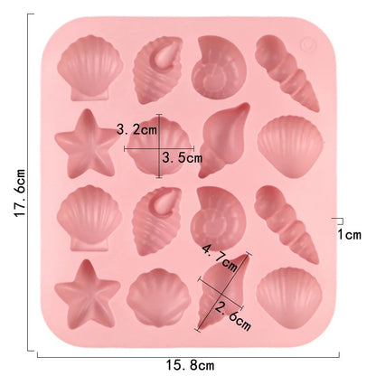 Multi-Cavity Ocean Seashell Silicone Mold — size reference | Bloom Creations India