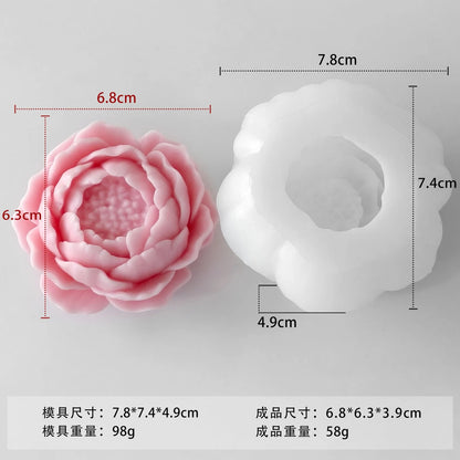 3D Peony Flower Silicone Mold — Large Blooming Floral Mold | Bloom Creations India
