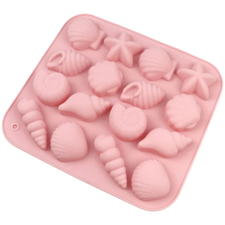 Multi-Cavity Ocean Seashell Silicone Mold — finished example | Bloom Creations India