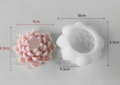 Lotus Type A silicone candle mold — rose flower cylindrical aromatherapy candle mould