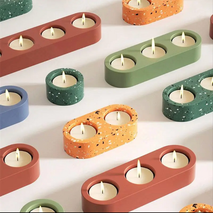 3 holes tealight holder mold for concrete cement mold round hole candle holder mold