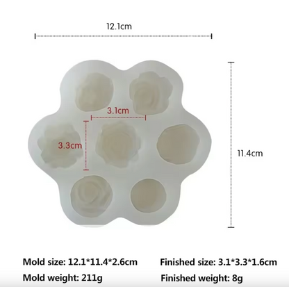 7 kinds of flower scented candle silicone mold rose peony flower DIY hand glue plaster mold
