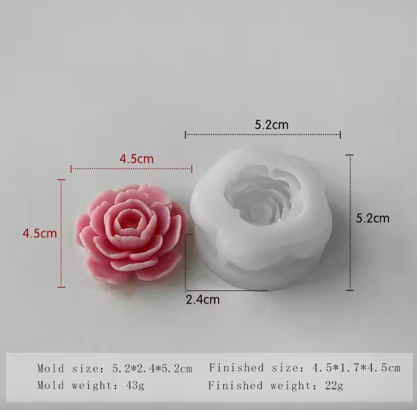 Camellia aromatherapy candle silicone mold flower mold plaster resin ornament crystal drip diy