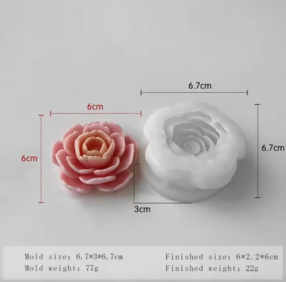 Camellia aromatherapy candle silicone mold flower mold plaster resin ornament crystal drip diy