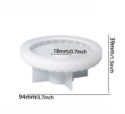 Floral Epoxy Resin Candle Holder Mold - Oval Silicone Stand for DIY Wedding & Party Decor, Craft Supplies