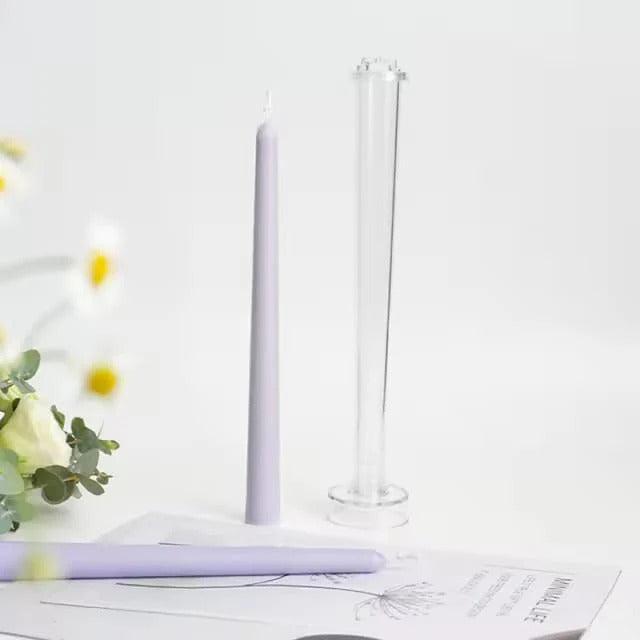 Reusable Taper Candle Making Mould – Clear Plastic Pillar Mold for DIY Candle Crafting