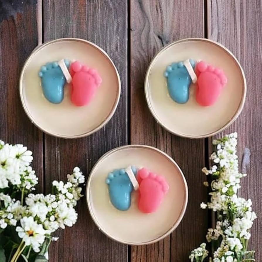 Baby Feet Silicone Mold — finished candle | Bloom Creations India