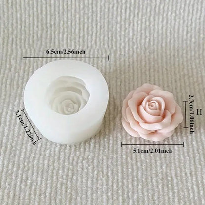 3D Rose Flower Silicone Mold - Small Rose Shape Mold for Soap, Candle & Resin Art (5cm)