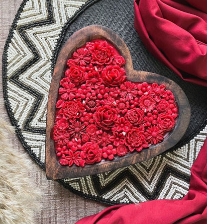 Wooden Bowl for Candles - Heart Shape