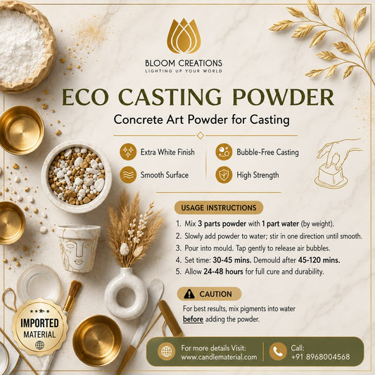 Eco Casting Powder – Concrete Art Powder for Casting | Extra White, Bubble-Free