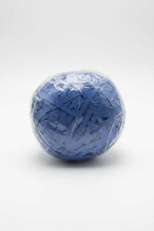Dusty blue slate periwinkle shredded paper gift box filler in a clear bag