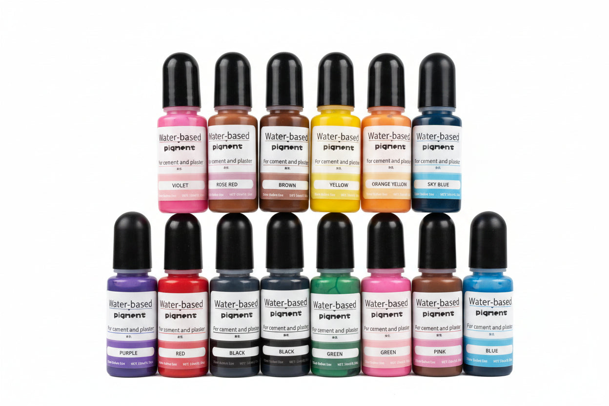 Water-based Pigment Set of 12 – 10ml Each | For Cement & Plaster