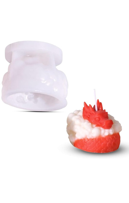 3D dragon on cloud silicone mold for novelty mythological candles and resin crafts