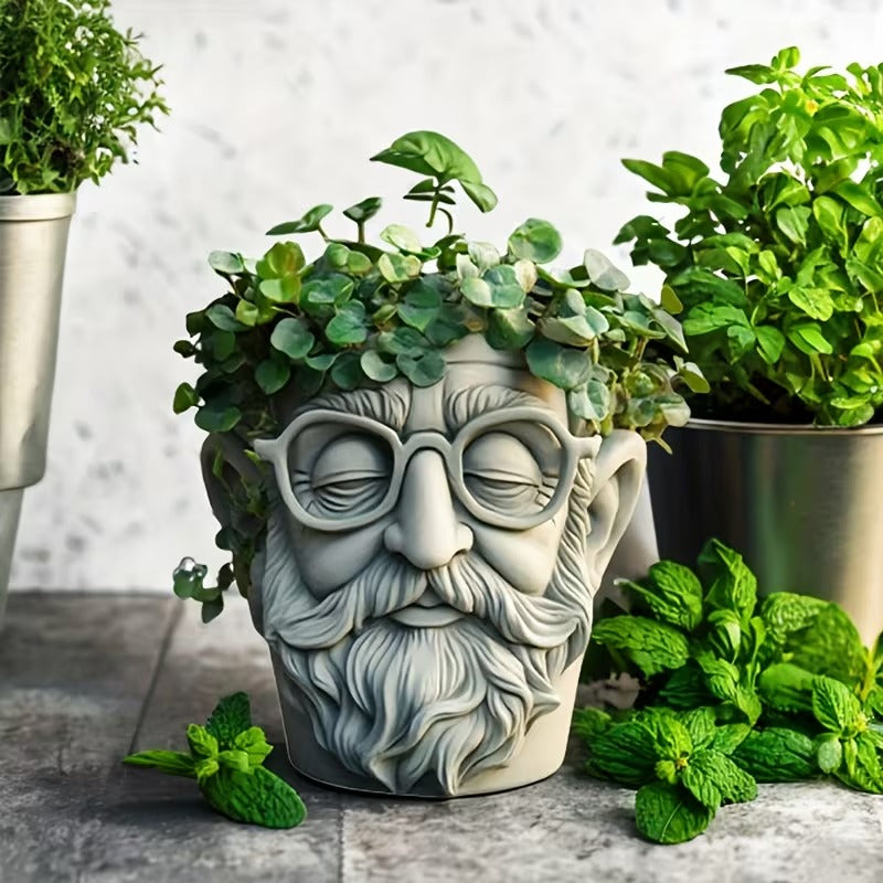 Head Planter Silicone Mold | 8.5cm Face Flower Pot Mold for Resin, Cement, Gypsum, Succulents