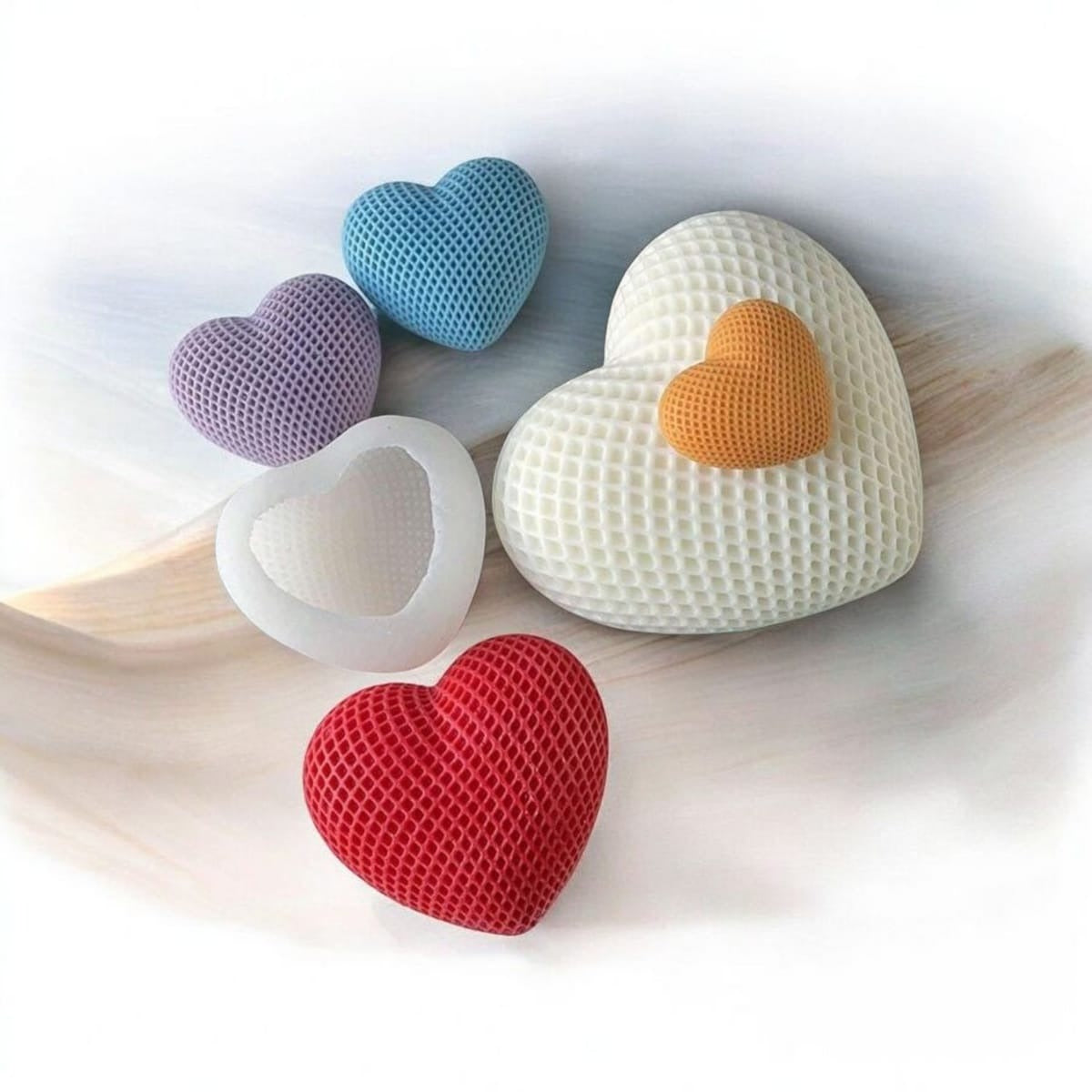 3D woven love heart silicone mold for mousse cake, aromatherapy candle, and chocolate