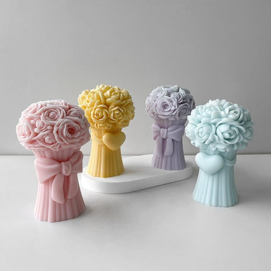 Bloom Creations rose bouquet silicone candle mold for wedding favors, gifting, and aromatherapy