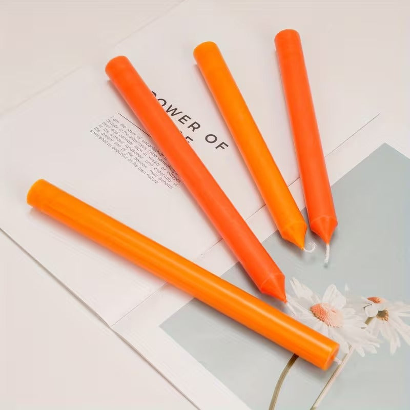 Clear Plastic Taper Candle Mold 25cm — finished candle | Bloom Creations India