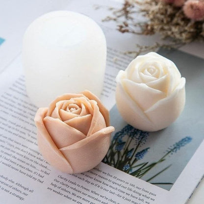 3D rose silicone candle mold for romantic floral handmade candles