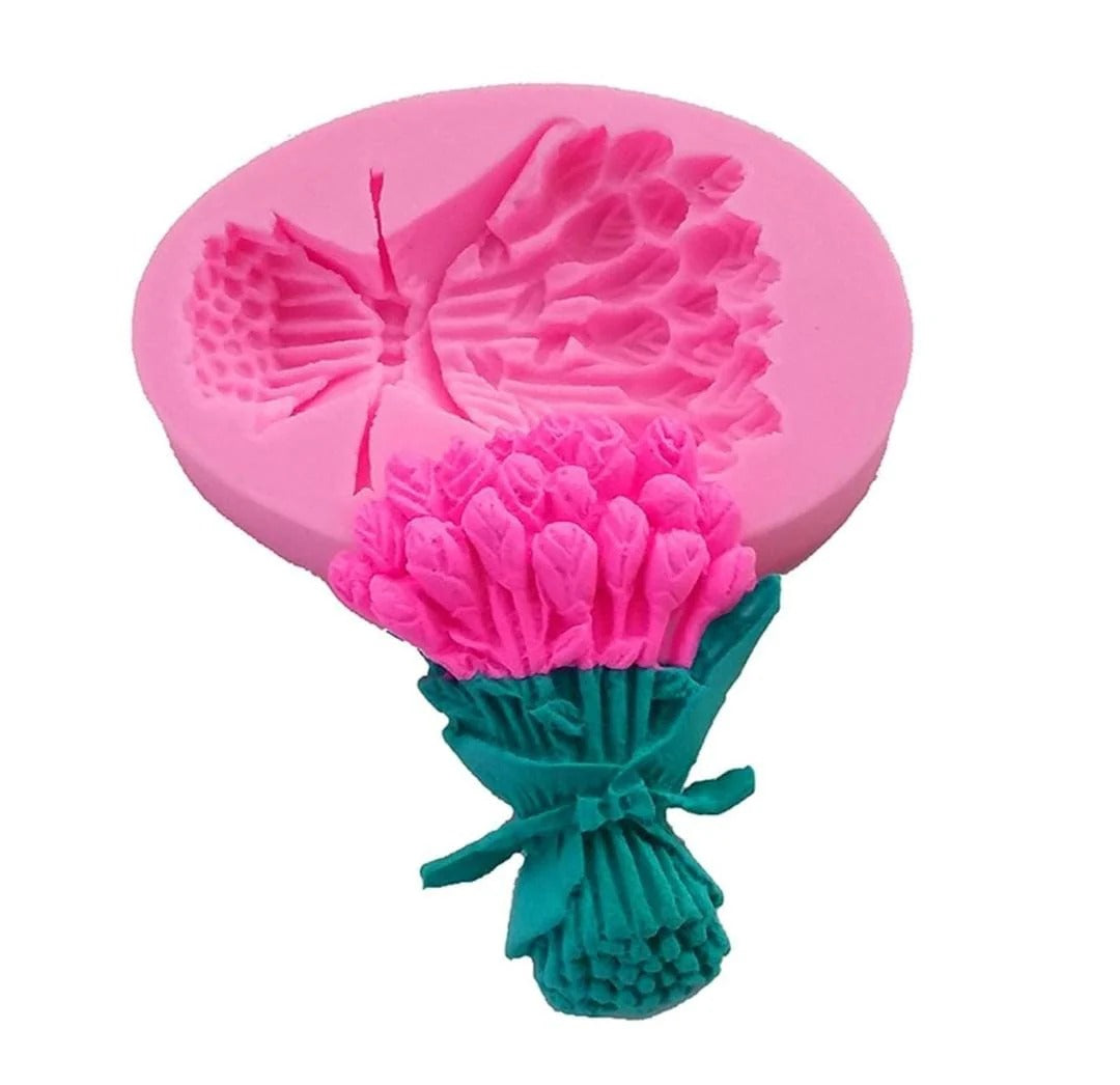 Tulip Rose Bouquet Silicone Fondant Mould | Cake Decoration & Candle Mould