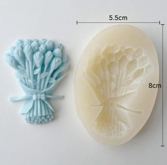 Tulip rose bouquet silicone fondant mould for floral candles and cake decor
