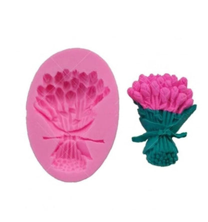 Tulip Rose Bouquet Silicone Fondant Mould | Cake Decoration & Candle Mould