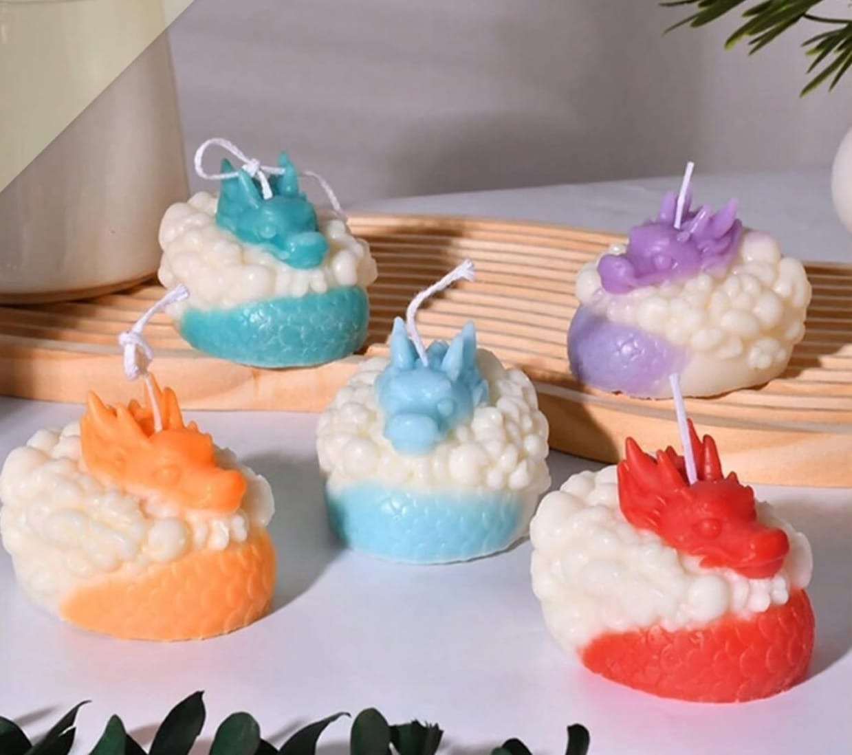 3D Dragon on Cloud Silicone Candle Mould | Mythical Novelty Candle Mould