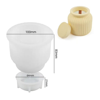 Ribbed Candle Jar Silicone Mold — use case | Bloom Creations India