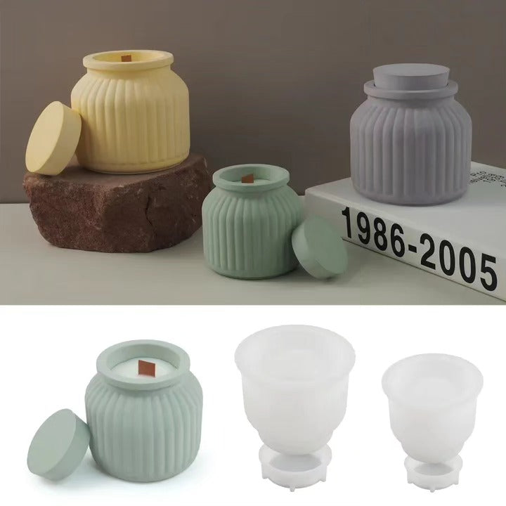 Ribbed Candle Jar Silicone Mold — size reference | Bloom Creations India