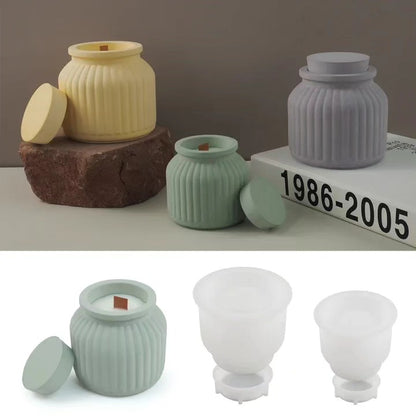 Ribbed Candle Jar Silicone Mold — size reference | Bloom Creations India