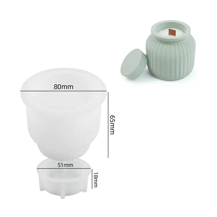 Ribbed Candle Jar Silicone Mold — finished vessel | Bloom Creations India