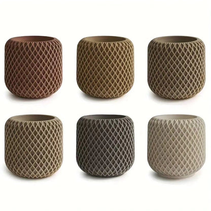 Diamond Lattice Silicone Candle Mould – Cylinder Container Mould